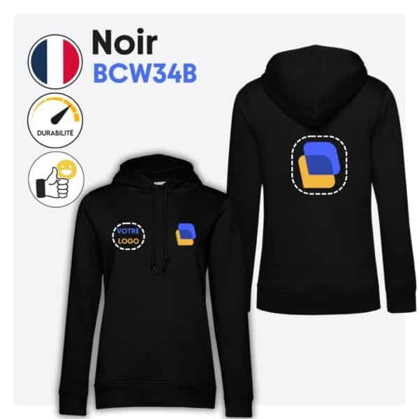 Sweat avec capuche (femme) - BCW34B – Image 7