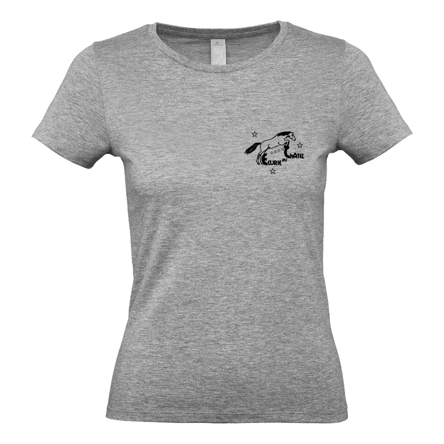 T SHIRT femme Ecurie du Ch tel Mix Gris Chin E190