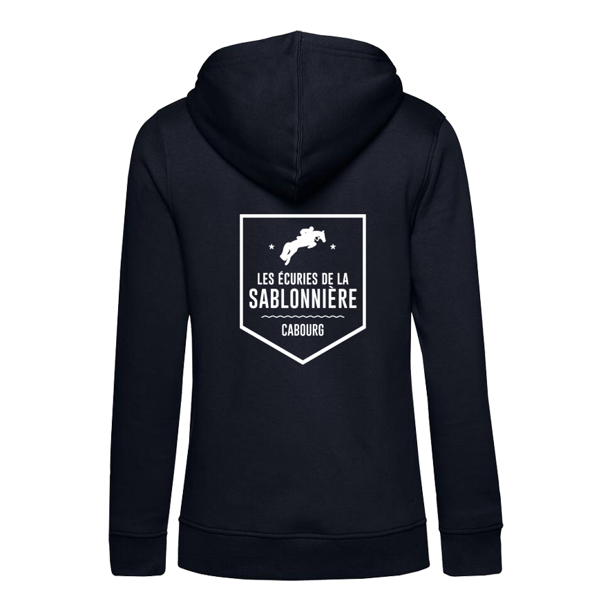 SWEAT A CAPUCHE (femme) – Les écuries de la Sablonnière - Navy - BCW34B – Image 3
