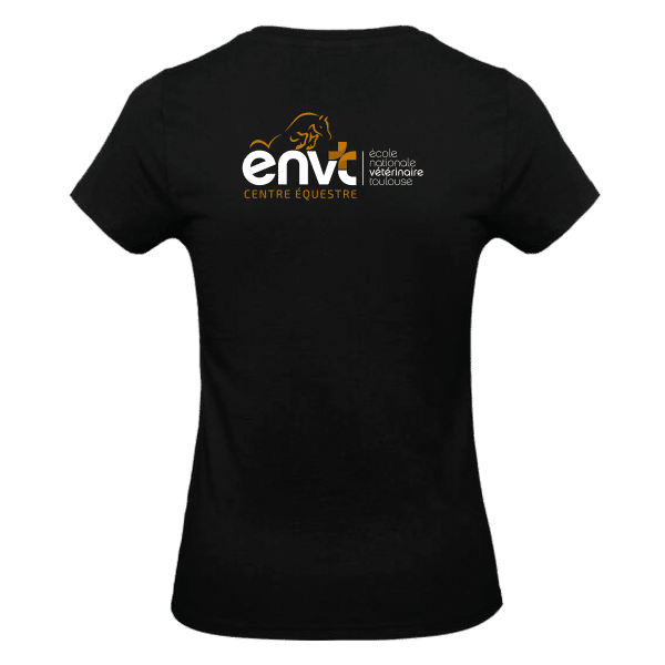 T-SHIRT (femme)- Centre équestre de l'ENVT - NOIR - BC04T – Image 2