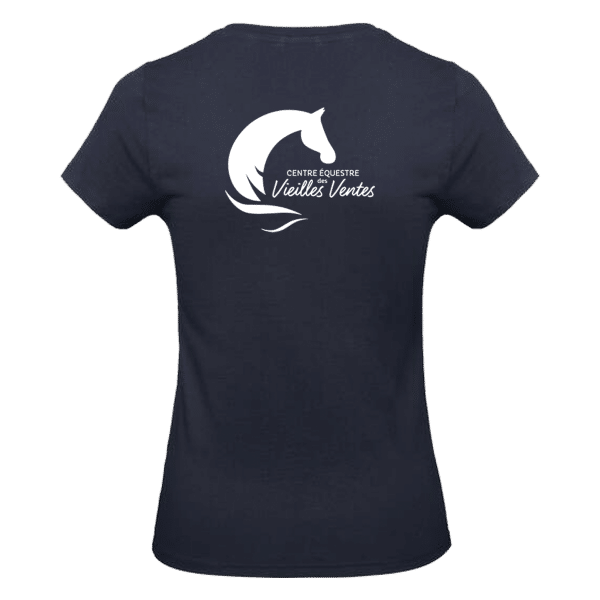 T-SHIRT (femme) - Centre équestre des vieilles ventes - Navy - BC04T – Image 2