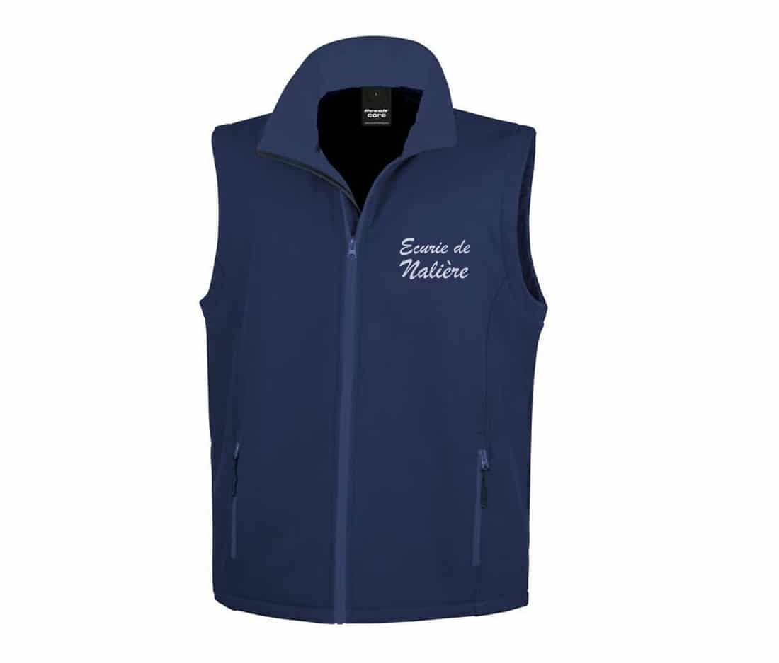 SOFTSHELL SANS MANCHE (homme) – Ecurie de Naliere - Navy - RS232