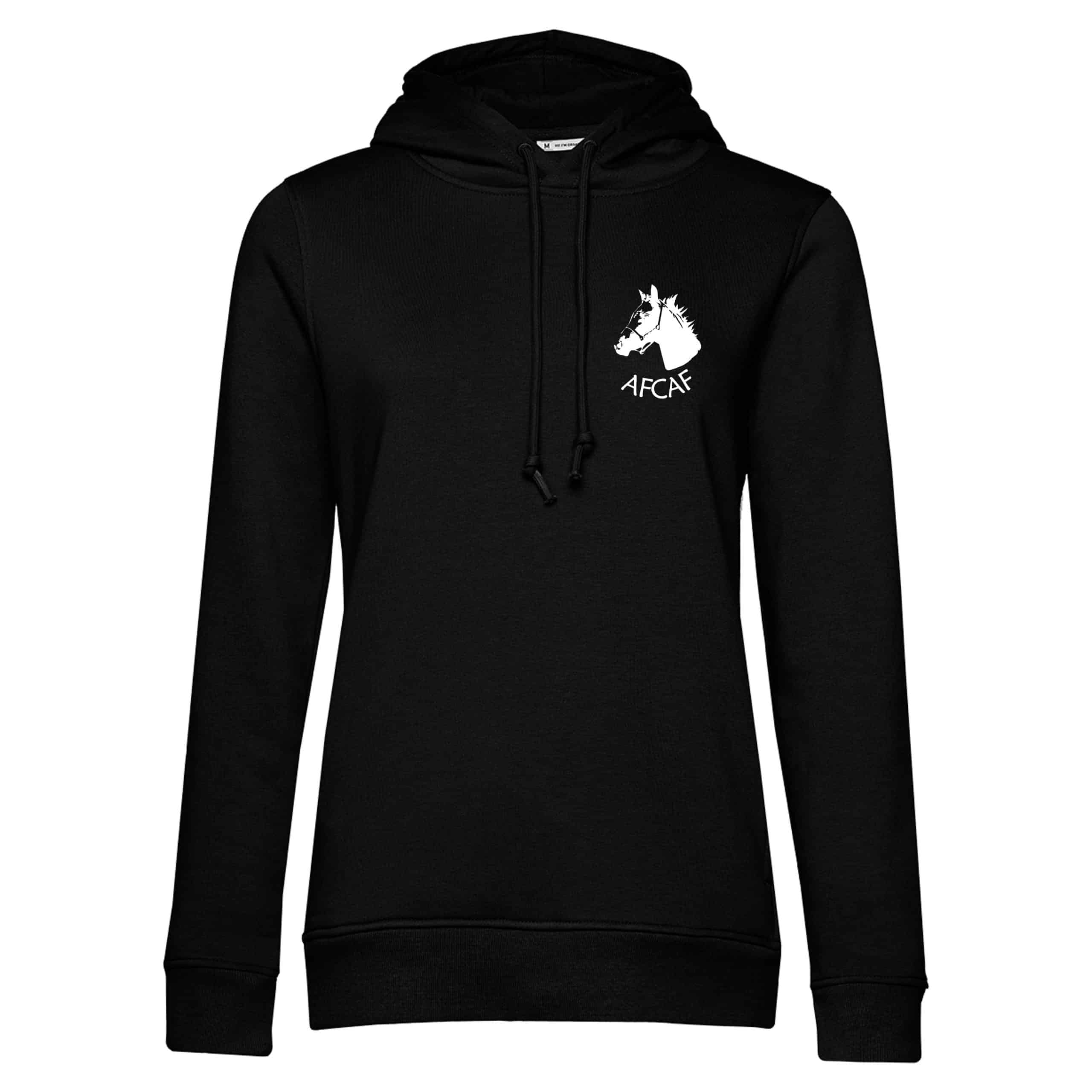 SWEAT A CAPUCHE (femme) – Association Française du Cheval Arabo Frison - Noir - BCW34B