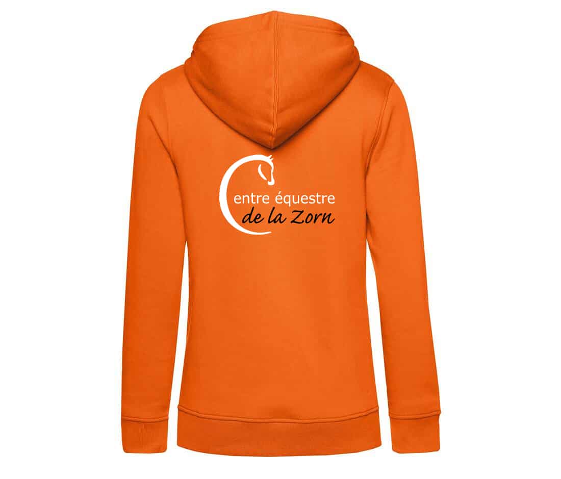 SWEAT A CAPUCHE (femme) – Centre équestre de la Zorn - Orange - BCW34B – Image 3