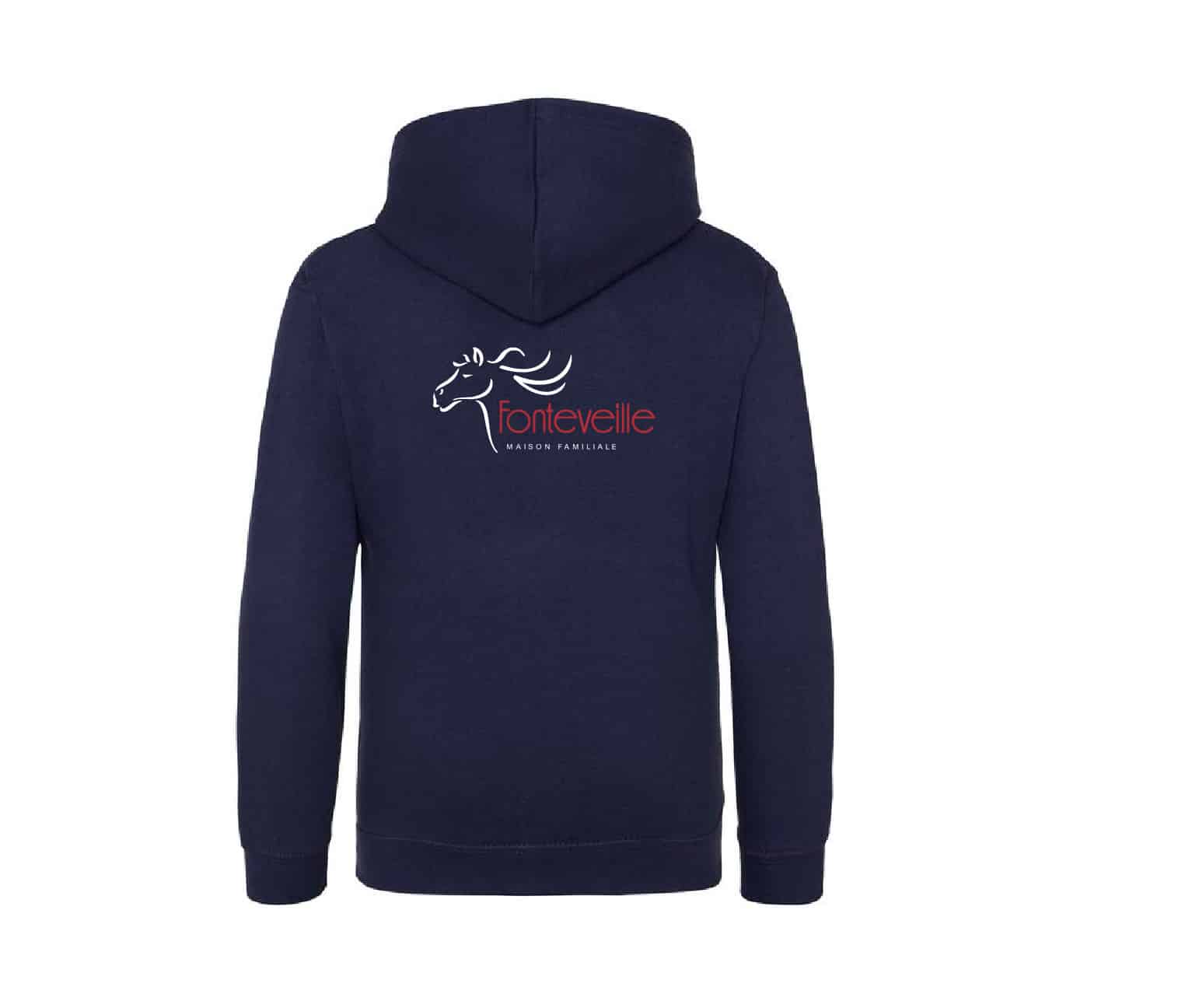 SWEAT A CAPUCHE (enfant) - MFR de Fonteveille - Navy - K477 – Image 2