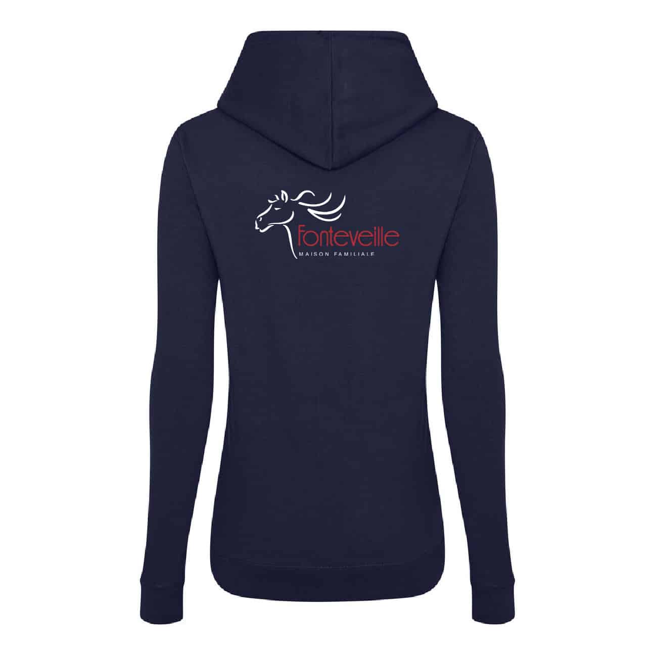 SWEAT A CAPUCHE (femme) – MFR de Fonteveille - Navy - BCW34B – Image 3