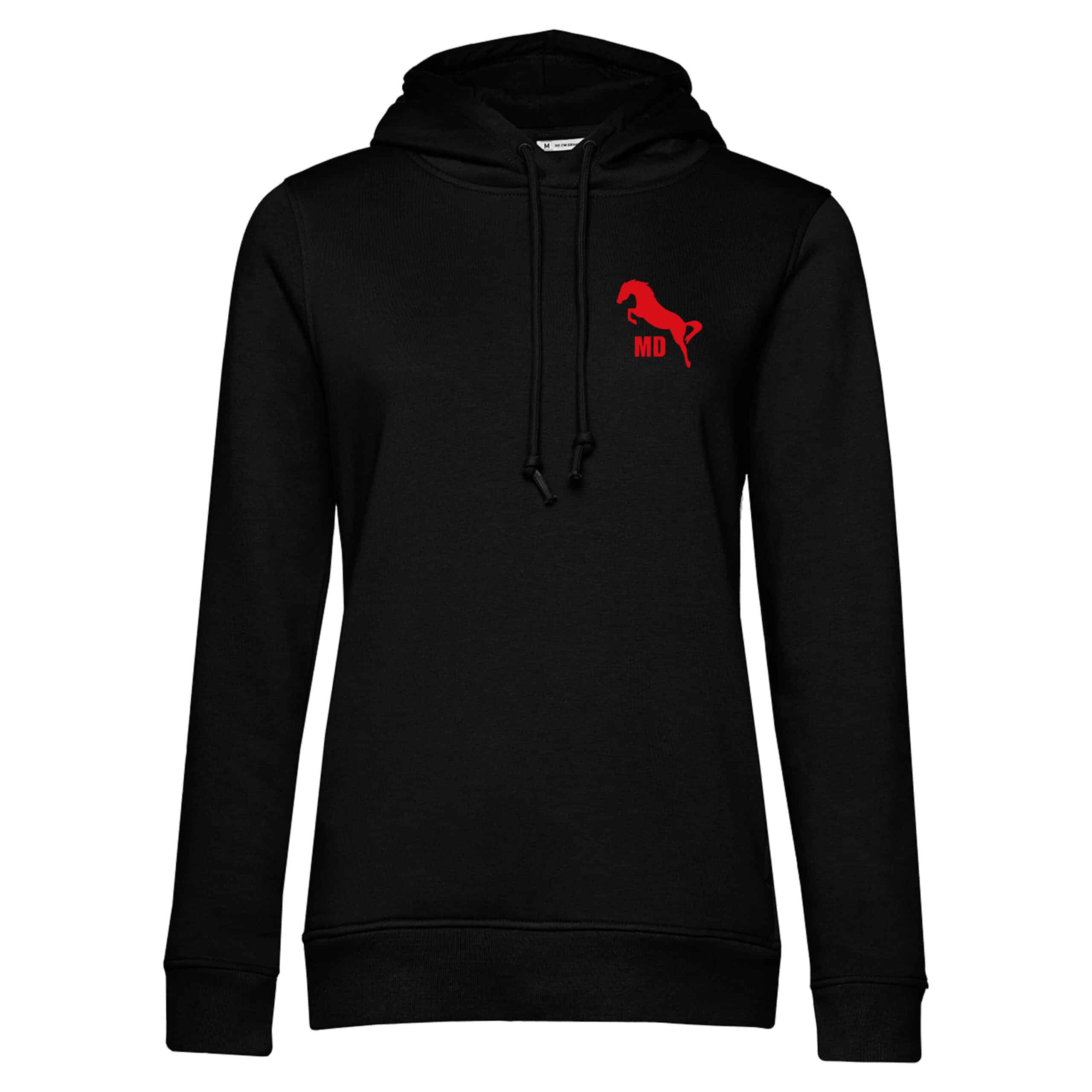 SWEAT A CAPUCHE (femme) – Les écuries MD - Noir - BCW34B