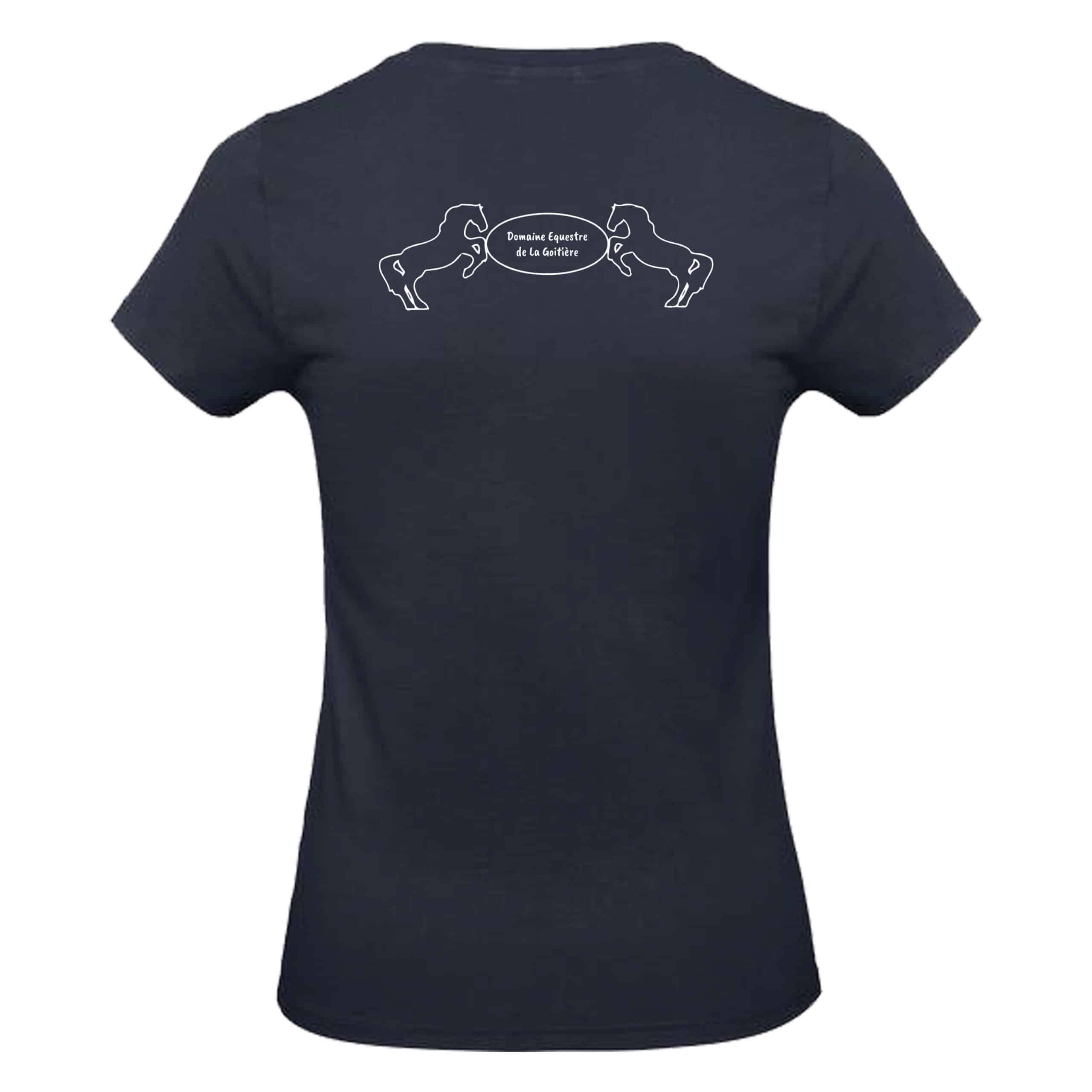 T-SHIRT (femme) - Domaine équestre de la Goitière - Navy - BC04T – Image 3