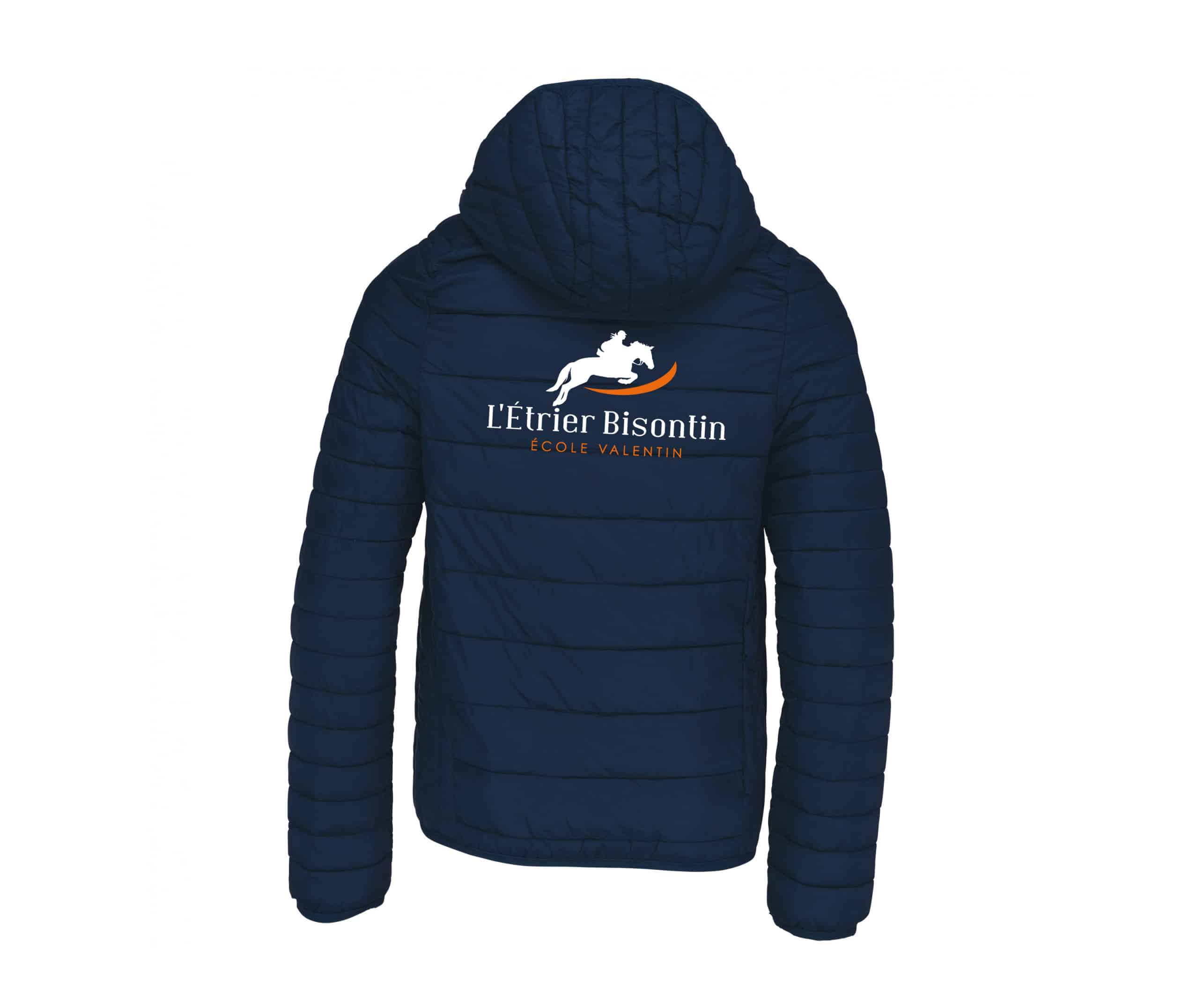 DOUDOUNE AVEC MANCHES ET CAPUCHE (enfant) - Etrier Bisontin - Navy - K6112 – Image 3