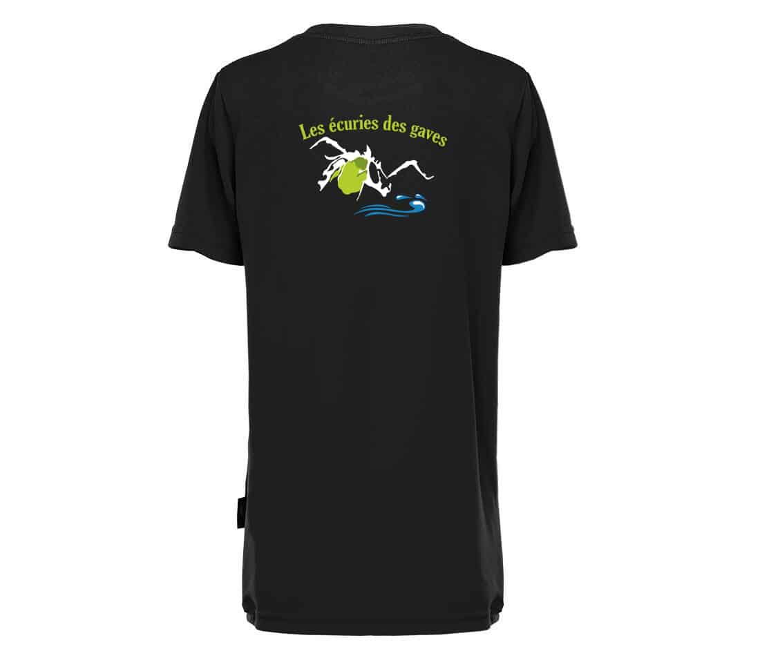 T-Shirt respirant (enfant) - Les écuries des gaves - Noir - PK142 – Image 3