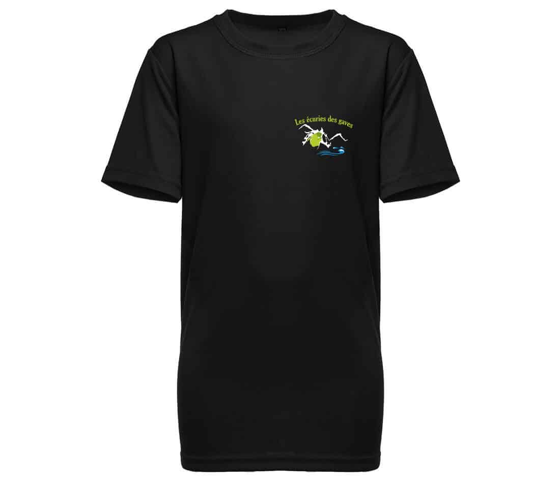 T-Shirt respirant (enfant) - Les écuries des gaves - Noir - PK142