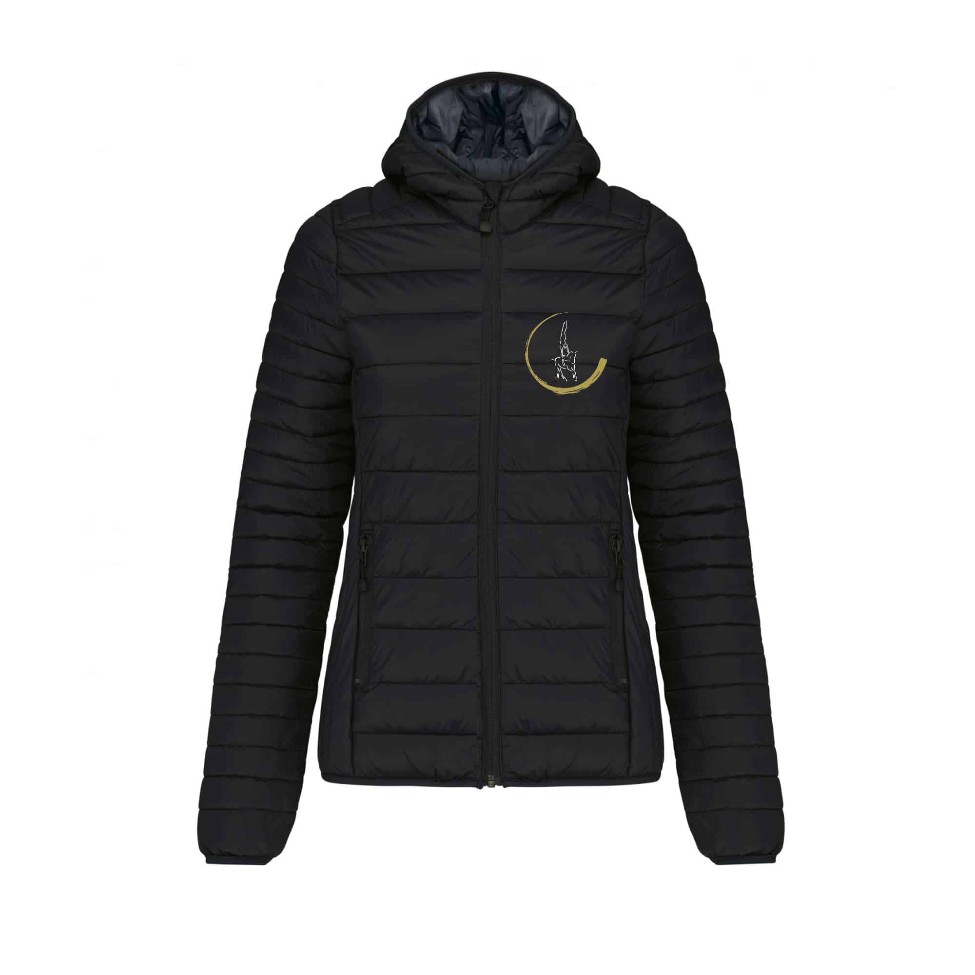 DOUDOUNE AVEC MANCHES ET CAPUCHE (femme) - Limoges Couzeix Voltige - Noir - K6111