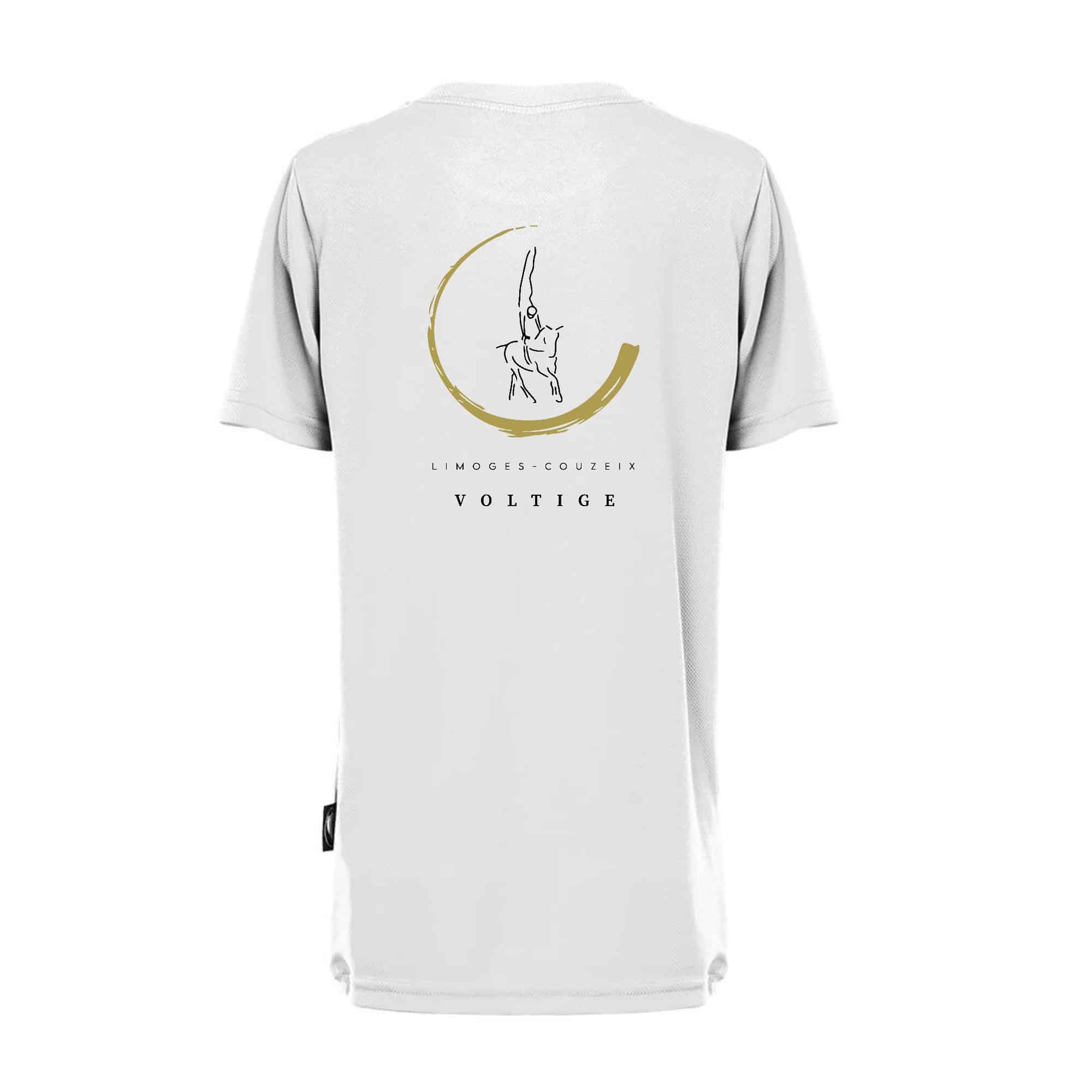T-Shirt respirant (enfant) - Limoges Couzeix Voltige - Blanc - PK142 – Image 3