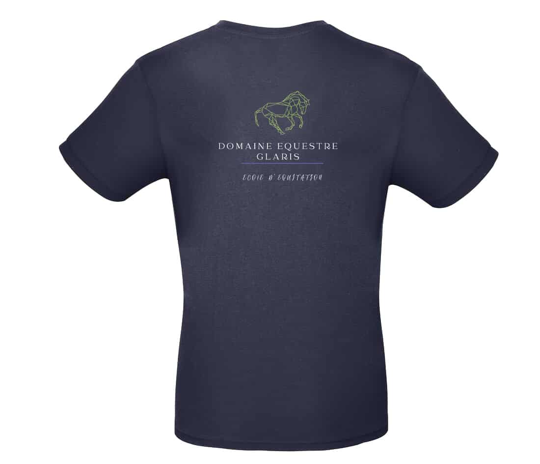 T-SHIRT (homme) - Domaine Équestre Glaris - Navy - BC03T – Image 3