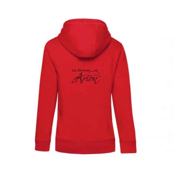 SWEAT A CAPUCHE (femme) – Les écuries d'Arion - Rouge - BCW34B – Image 2