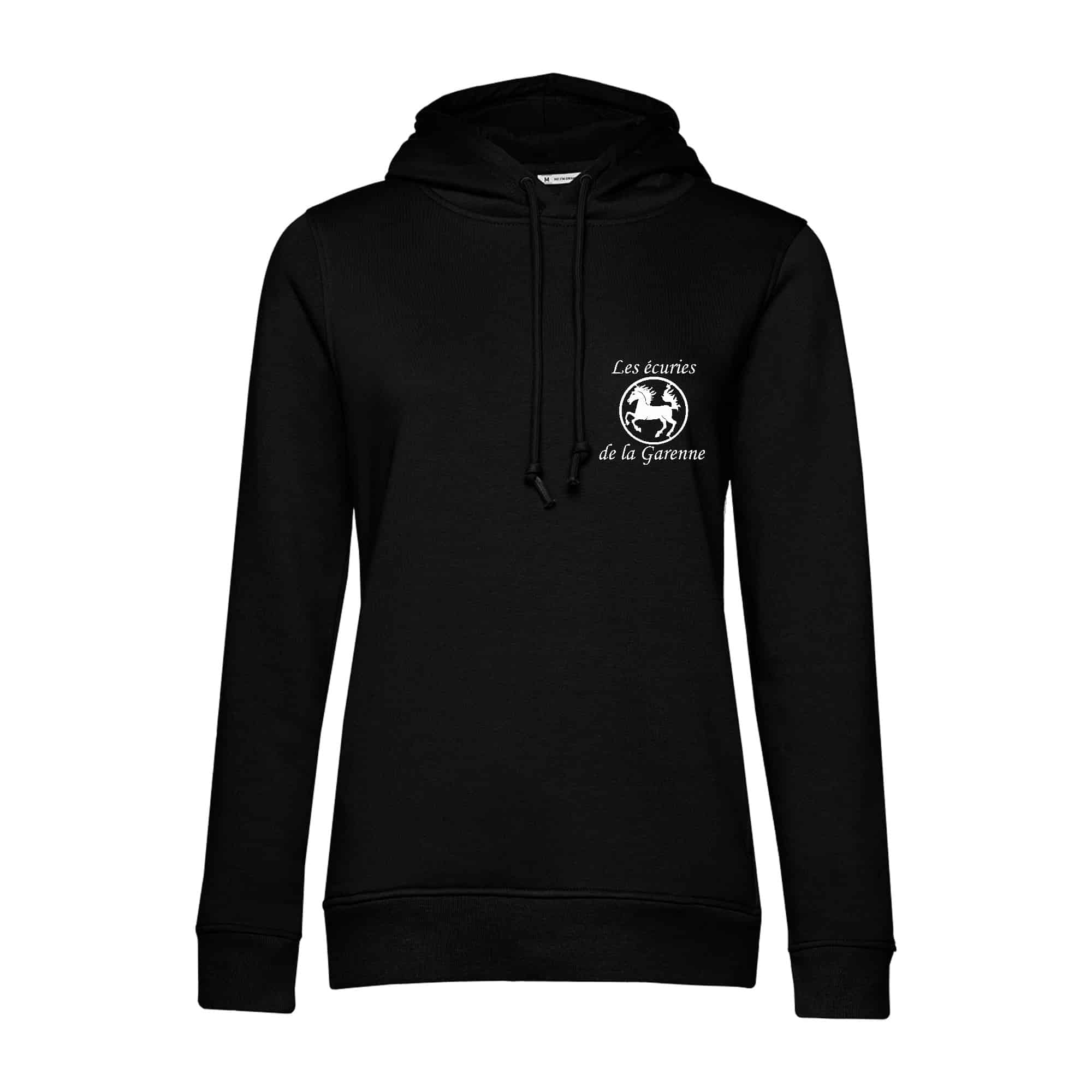 SWEAT A CAPUCHE (femme) – LES ECURIES DE LA GARENNE - Noir - BCW34B