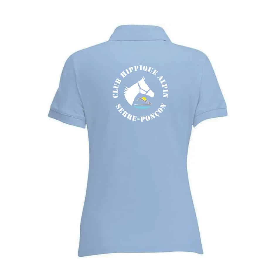 POLO (femme) - Club Hippique Alpin Serre-Ponçon - Bleu ciel - BCI1F – Image 3