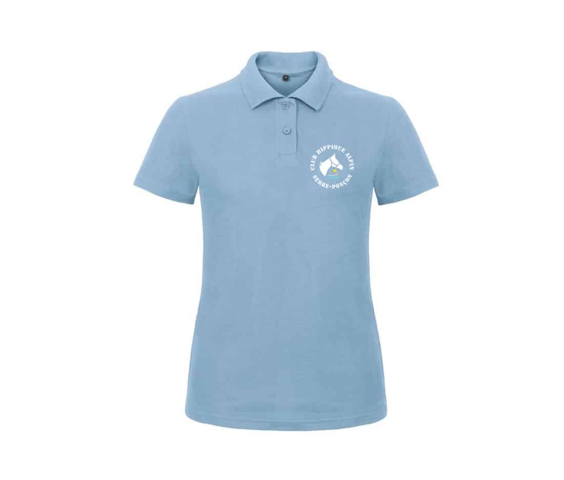 POLO (femme) - Club Hippique Alpin Serre-Ponçon - Bleu ciel - BCI1F