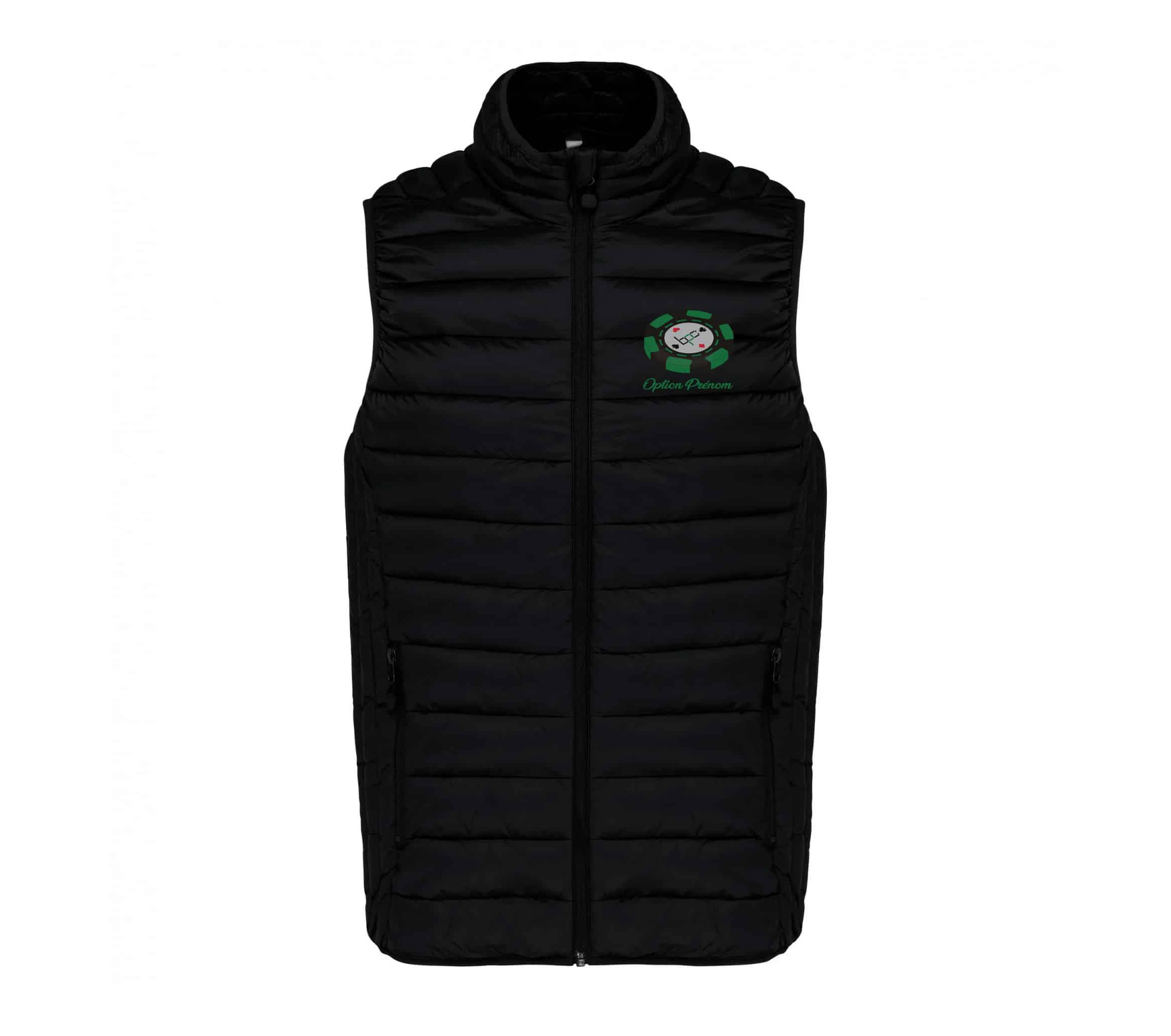 DOUDOUNE SANS MANCHES (homme) - Bédarrides Poker Club - Noir - K6113