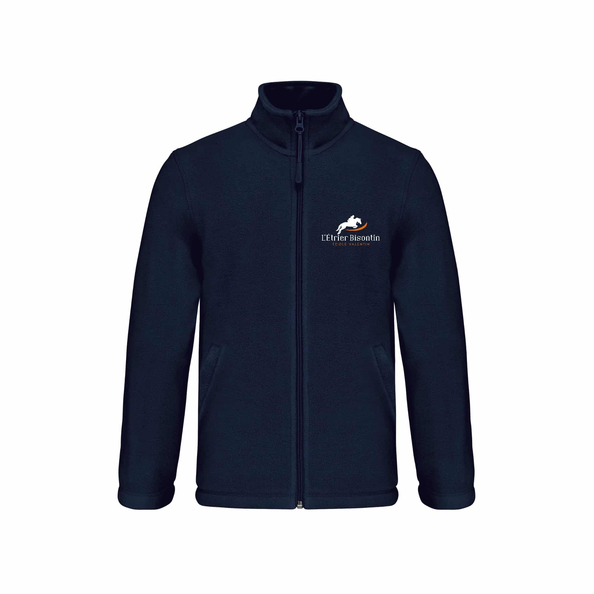 Veste micropolaire zippée (enfant) – Etrier Bisontin – Navy – K920