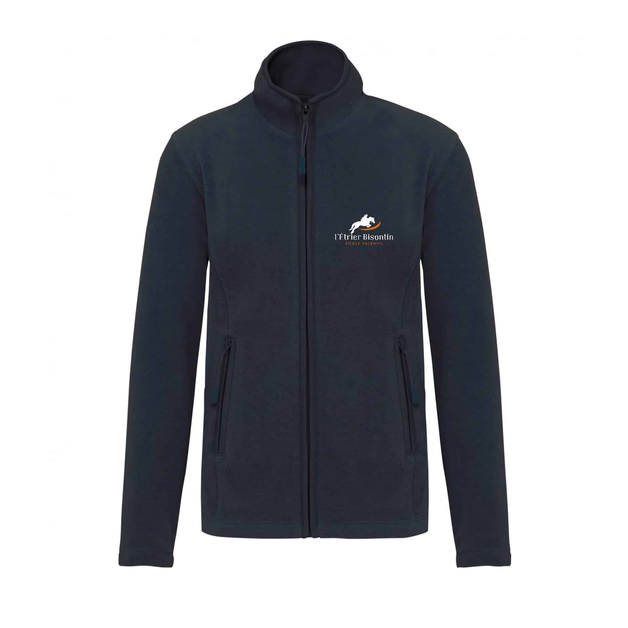Veste micropolaire zippée (femme) – Etrier Bisontin – Navy – K907