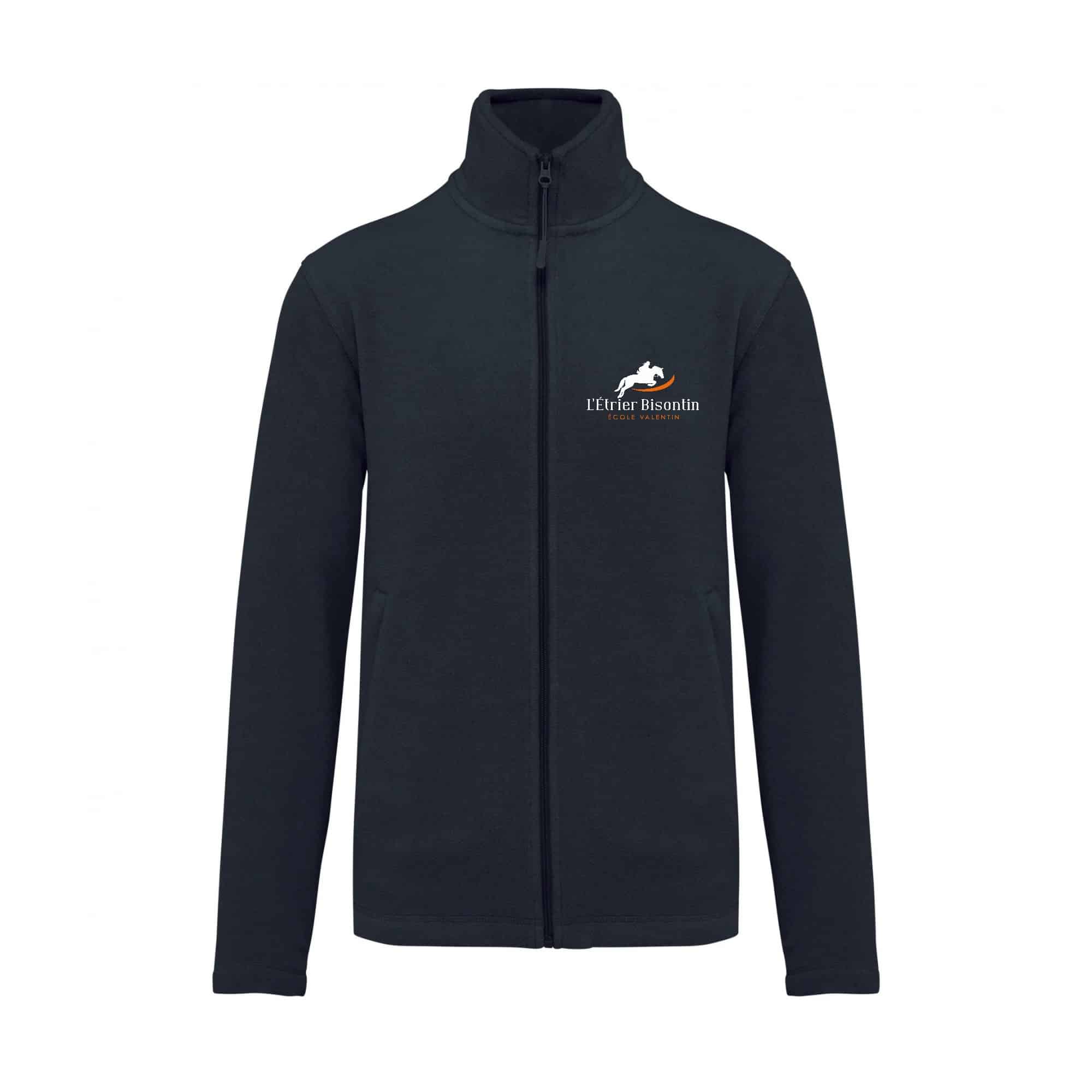 Veste micropolaire zippée (homme) – Etrier Bisontin – Navy – K911