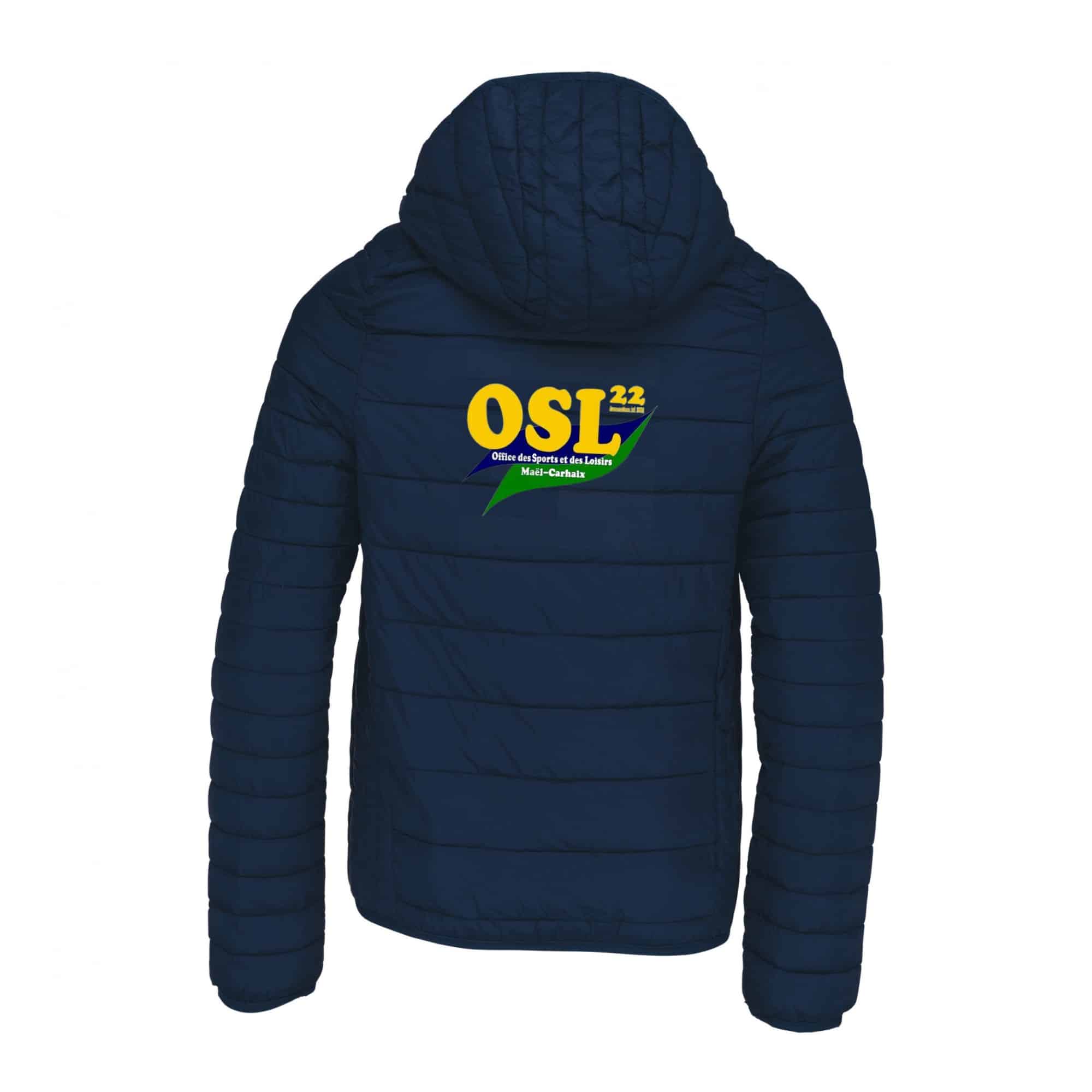 DOUDOUNE AVEC MANCHES ET CAPUCHE (enfant) - Office des Sports et des Loisirs - Navy - K6112 – Image 3