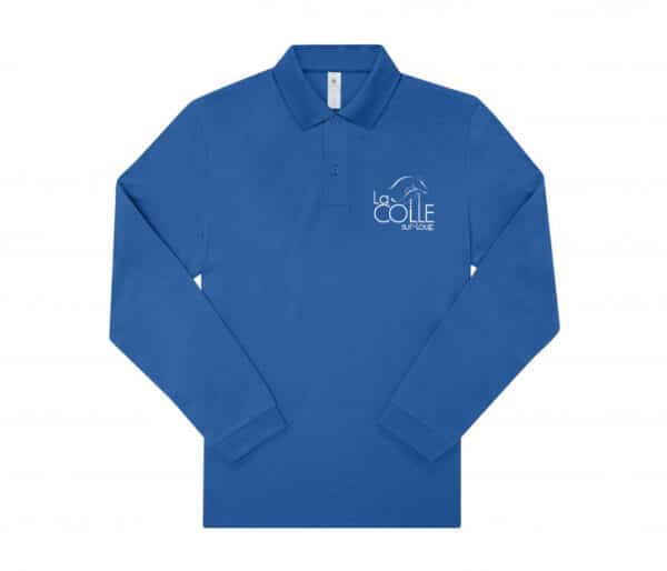 POLO MY POLO 210 MANCHE LONGUE (HOMME) - École d’équitation de la colle sur Loup – Bleu Roi - BCU427