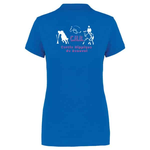 POLO BASIC+ (FEMME) - Association Cercle Hippique de Beauval - Bleu roi - K255 – Image 2