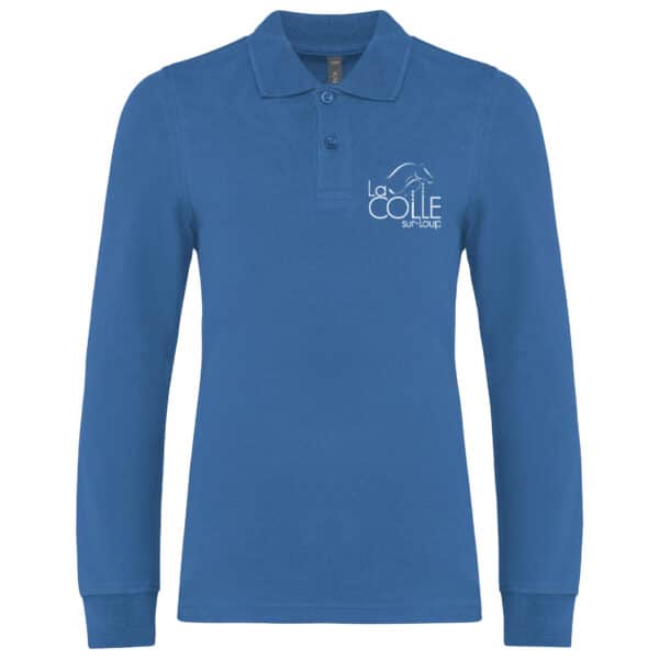 POLO MANCHE LONGUE BASIC+ (ENFANT) – École d’équitation de la colle sur Loup – Bleu Roi – K269