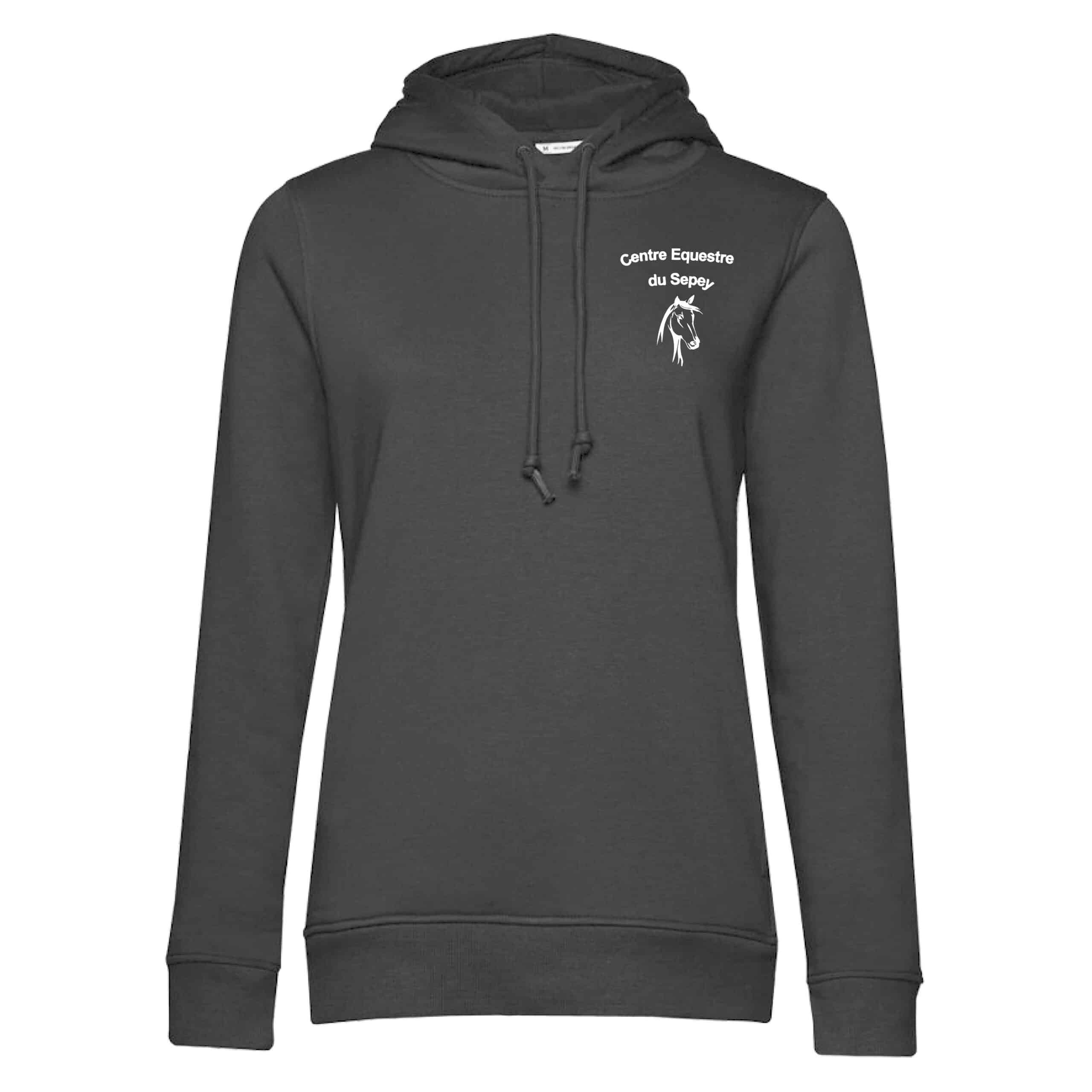SWEAT A CAPUCHE (femme) – Centre Equestre du SEPEY - Gris Anthracite - BCW34B