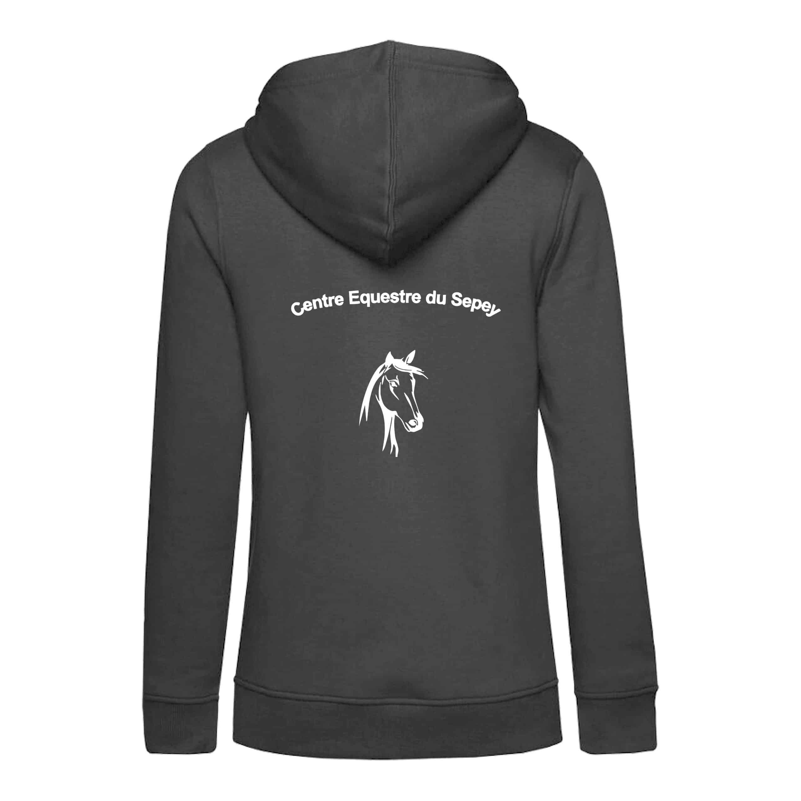 SWEAT A CAPUCHE (femme) – Centre Equestre du SEPEY - Gris Anthracite - BCW34B – Image 3