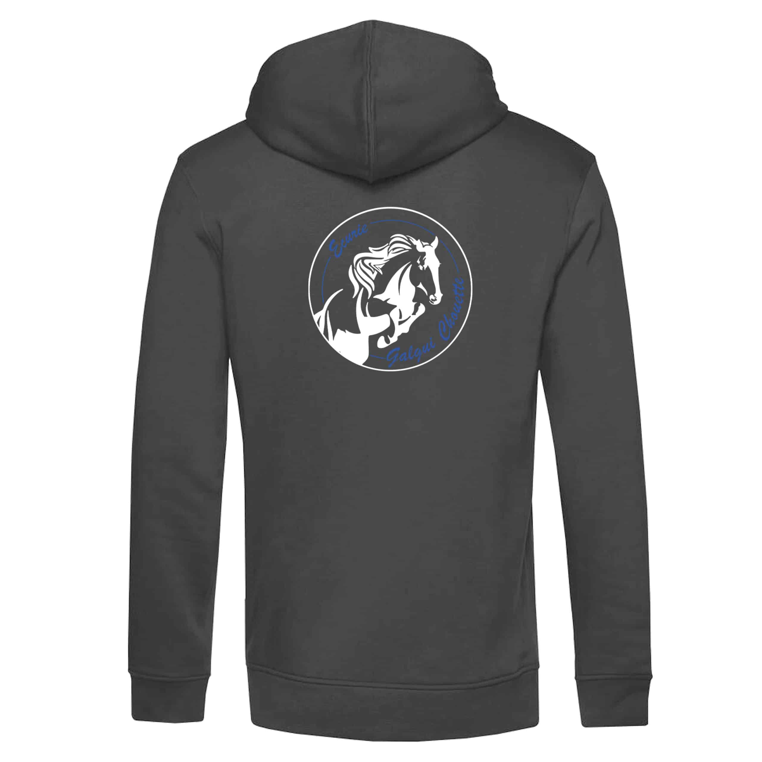 SWEAT A CAPUCHE (homme) - Les écuries de la Galguichouette - Gris Anthracite - BCU33B – Image 3