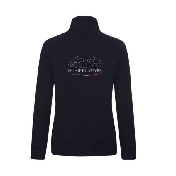 SWEAT ZIPPE SANS CAPUCHE (femme) - ECURIE DU VIEVRE - Navy - SC366 – Image 2