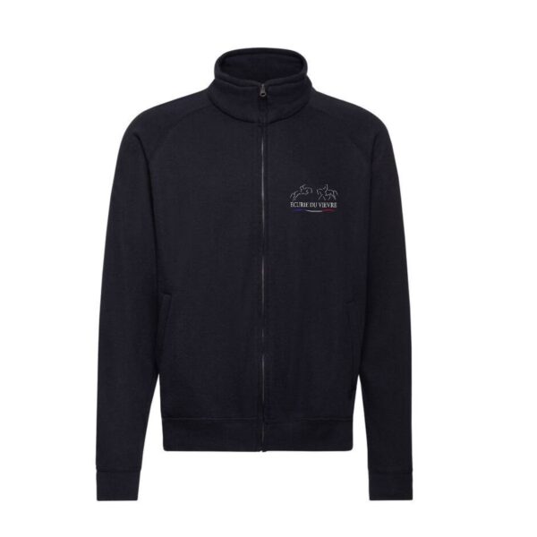 SWEAT ZIPPE SANS CAPUCHE (homme) - ECURIE DU VIEVRE - Navy - SC365