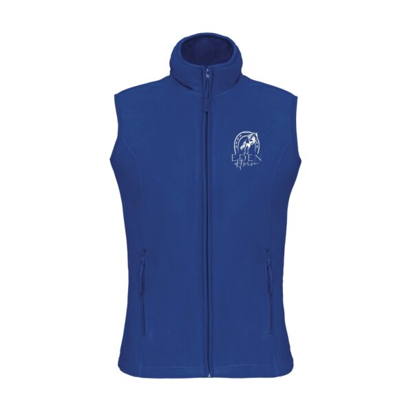 Veste micropolaire zippée sans manches (femme) – Eden horse - Bleu roi - K906