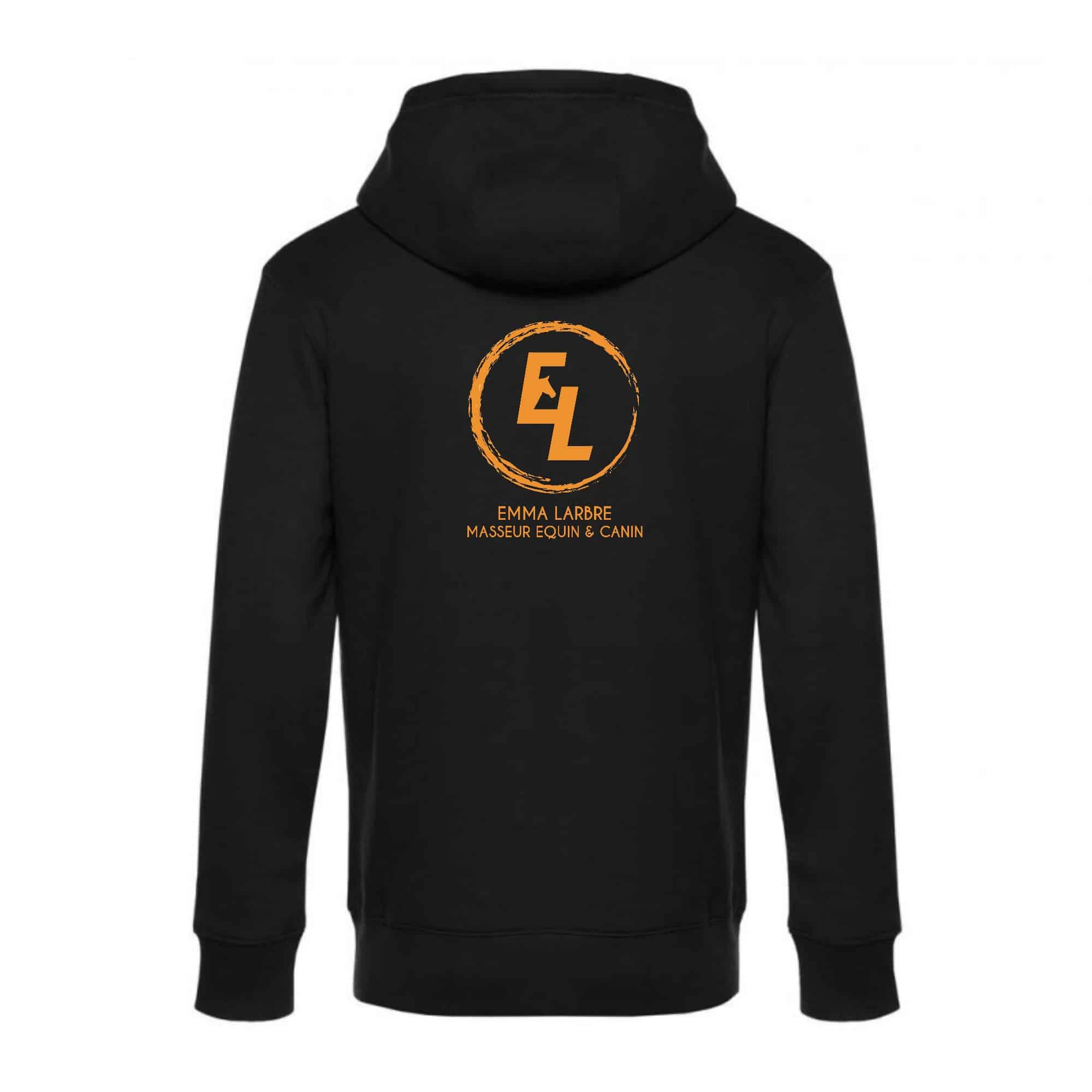 SWEAT ZIPPÉ (Homme) - Emma Larbre Masseur Equin - Noir - BCU03K – Image 3
