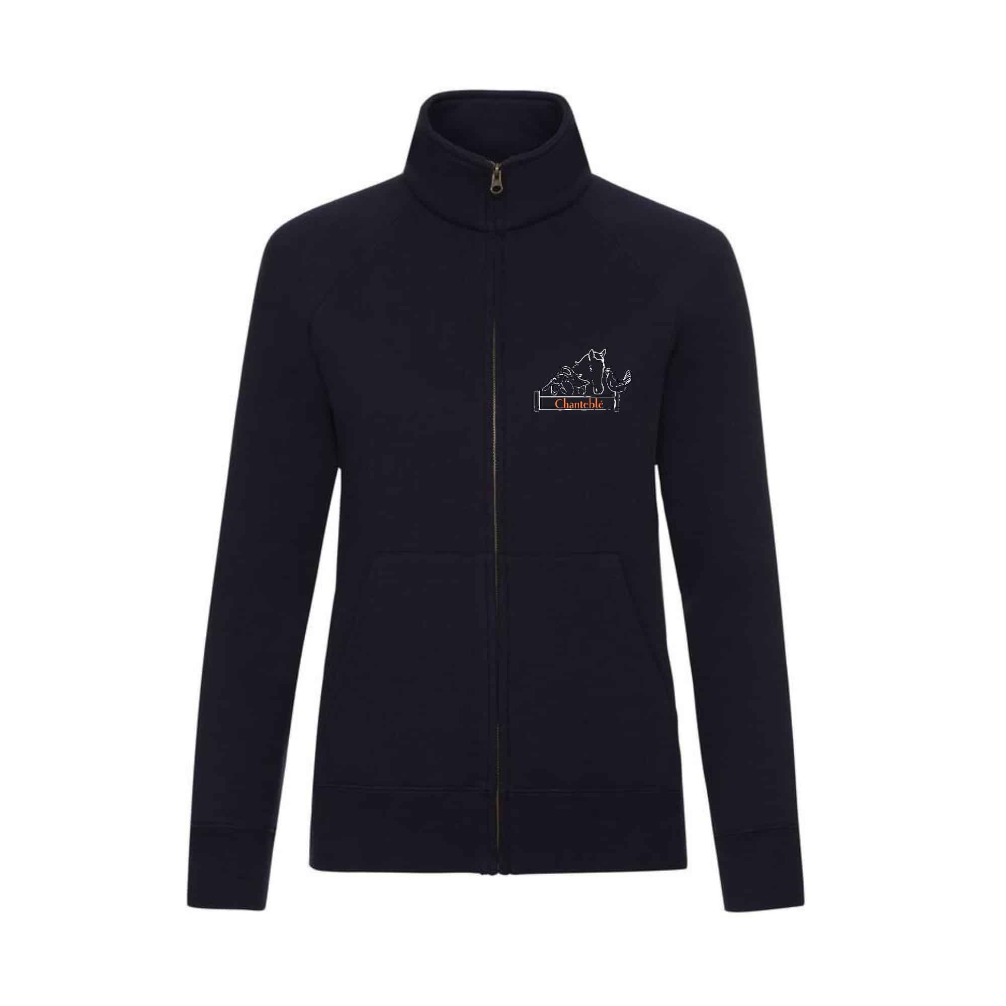 SWEAT ZIPPE SANS CAPUCHE (femme) - Ferme de Chanteblé - Navy - SC366