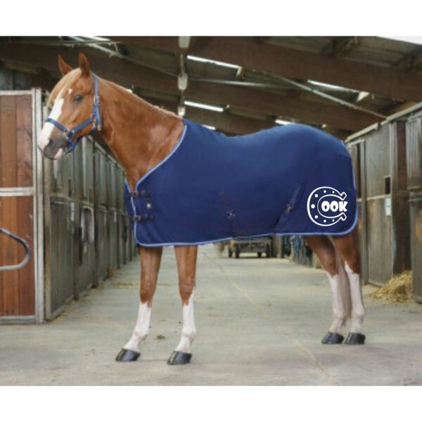 Chemise polaire Riding World (avec attaches) - Les Ecuries Happy Cook - Marine/Bleu Ciel - 400637