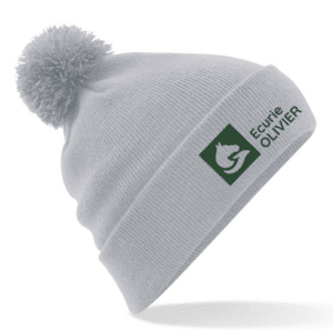 BONNET AVEC POMPOM - Ecurie Olivier - Gris chiné - BF426