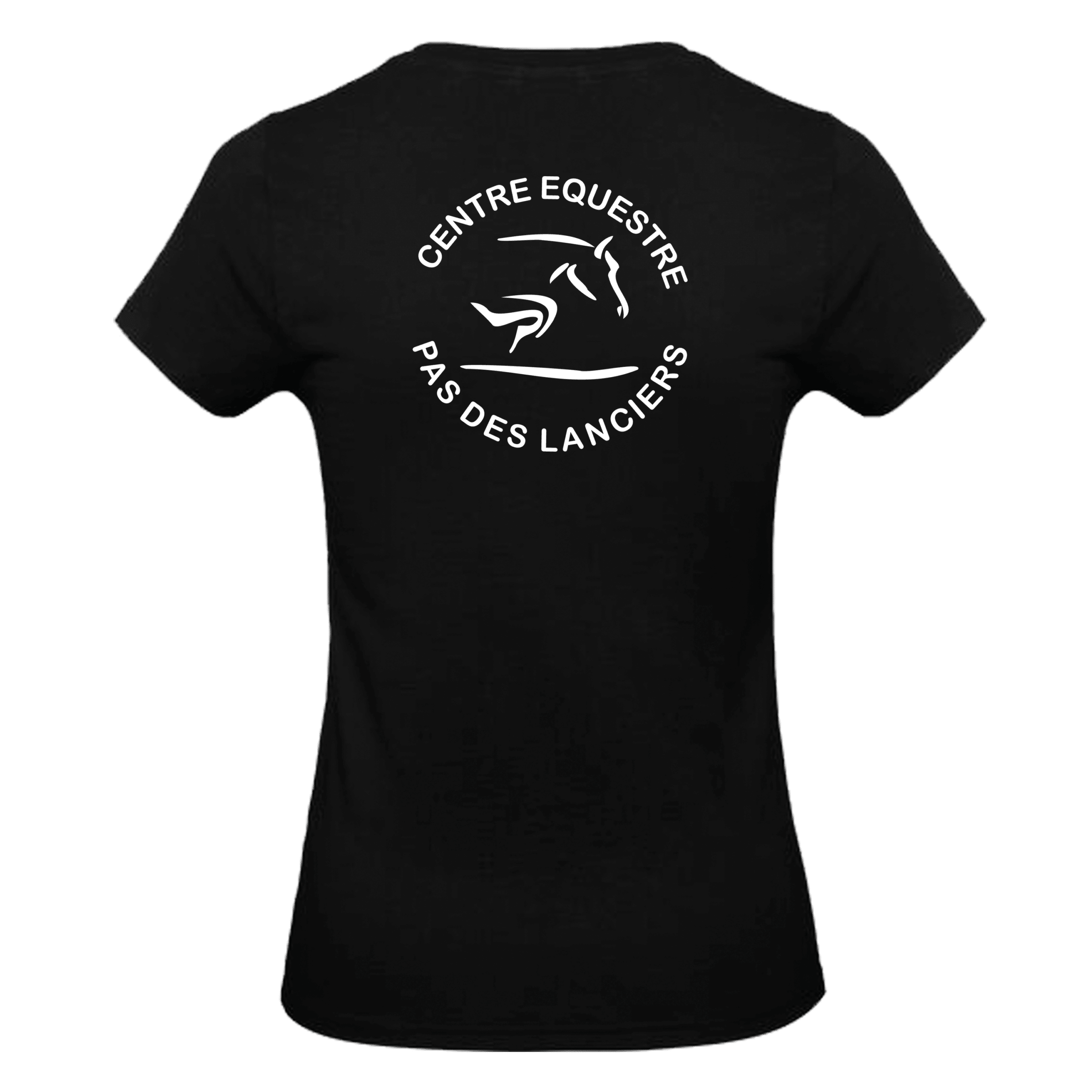 T-SHIRT (femme) - Centre équestre Pas des Lanciers - Noir - #190 – Image 3