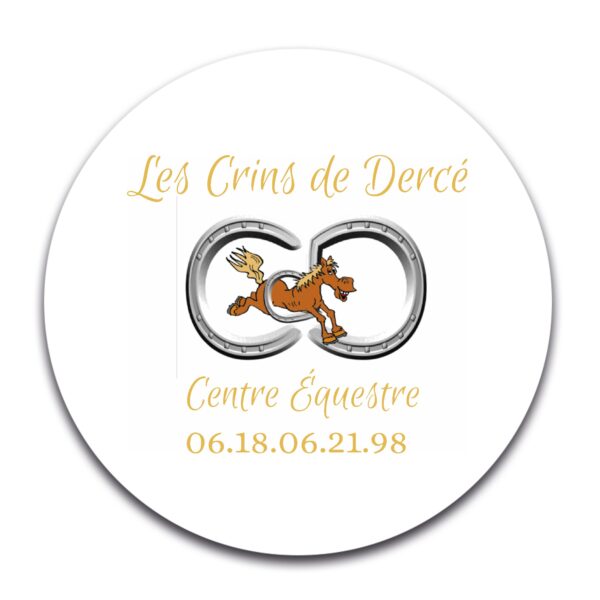 STICKER ROND - Les crins de dercé - Noir - STI001