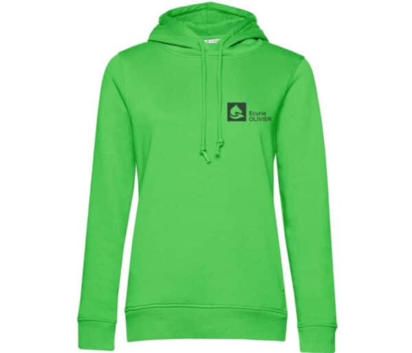 SWEAT A CAPUCHE (femme) - Ecurie Olivier - Vert Pomme - BCW34B