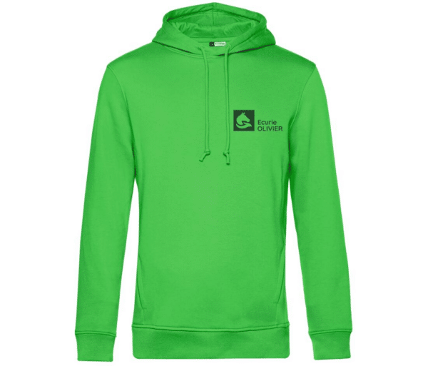 SWEAT A CAPUCHE (homme) - Ecurie Olivier - Vert Pomme - BCU33B