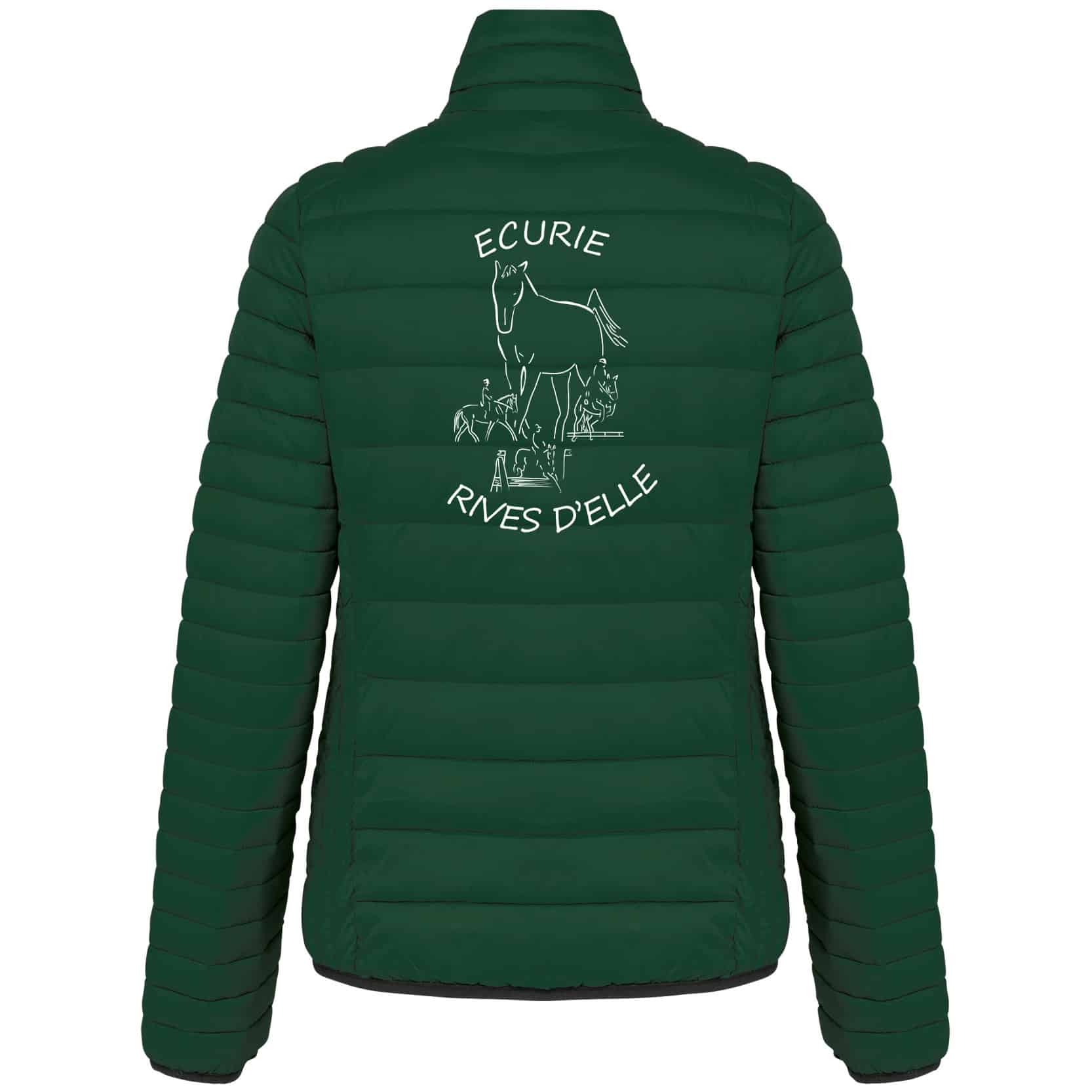 DOUDOUNE AVEC MANCHES (femme) - Ecurie des Rives d’elle - Vert Foret - K6121 – Image 3