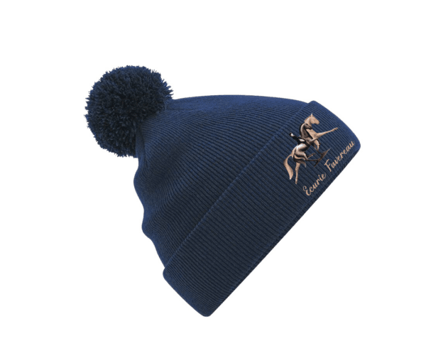 BONNET AVEC POMPOM – ECURIES FAVEREAU – Navy – BF426