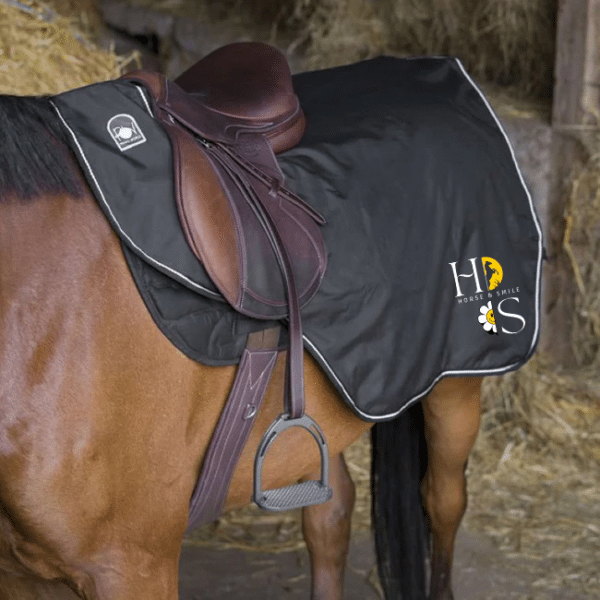 Couvre-reins Impermeable RIDING WORLD - Horse & Smile – Noir - 400240