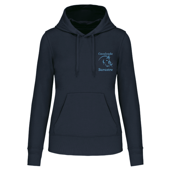 Sweat avec capuche et poche kangourou (femme) - Écurie Cavalcade Barastre – Navy - K4028