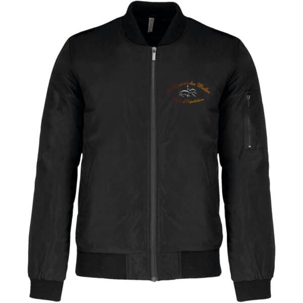 BLOUSON BOMBER (HOMME) - Les Écuries des Mielles – Noir - K6122