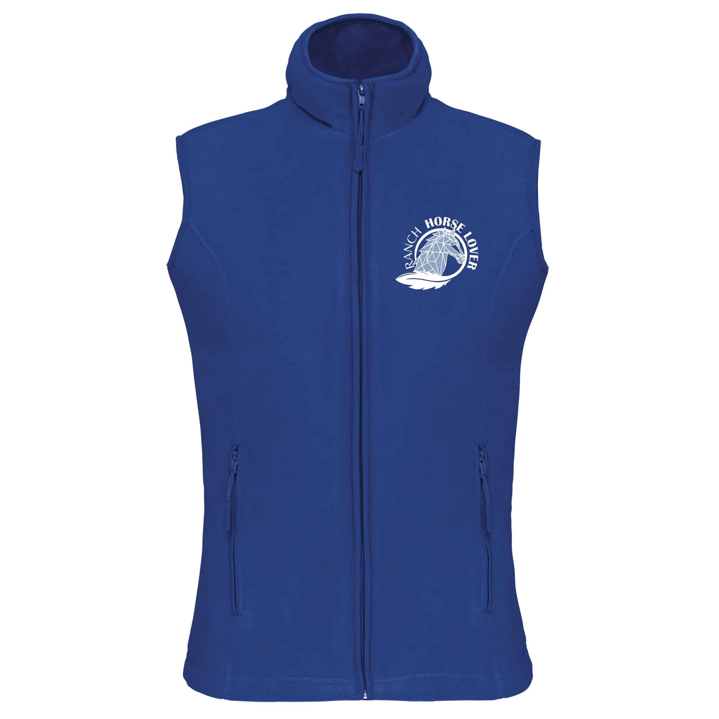 Veste micropolaire zippée sans manches (femme) – Ranch Horse Lover – Bleu roi - K906